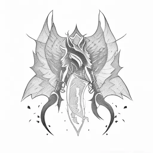 Orange On Fire With Batwings Attached