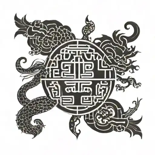 Chinese Patterns With Iconic Symbols