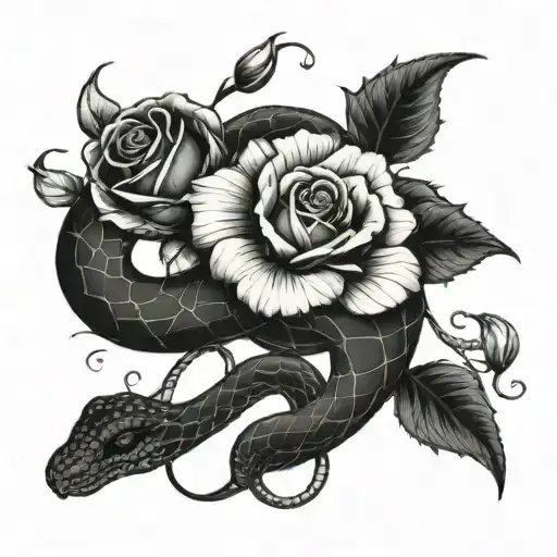 Snake And Roses