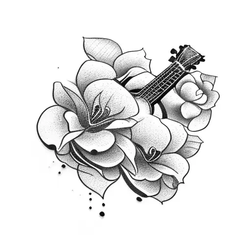 A Guitar Made Of Flowers