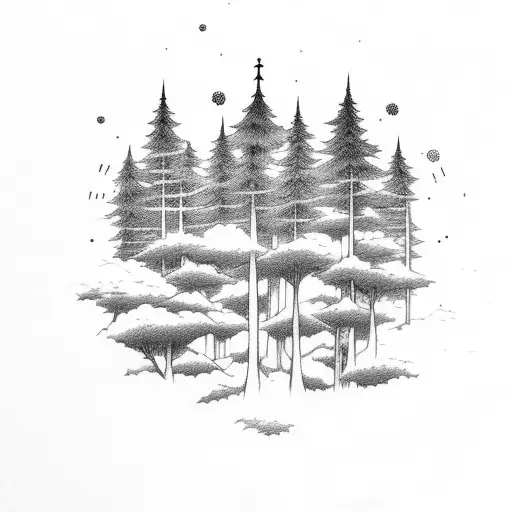 A Mystical Forest Scene With Anime Characters Exploring The Wonders Of Nature