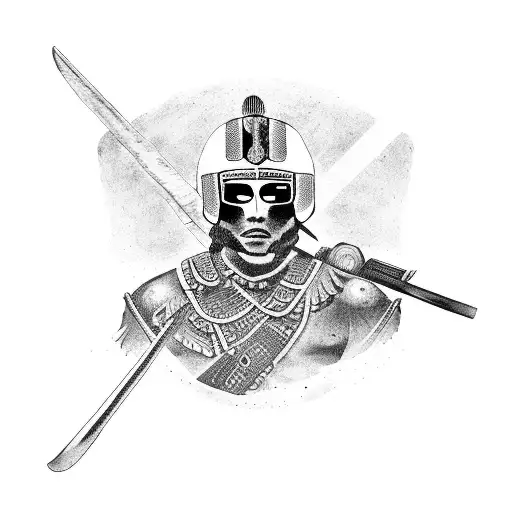 Mexican Native Warrior And Spanish Conquestador With Assault Rifle