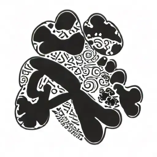 Cham Name Written With Dog Paw Prints