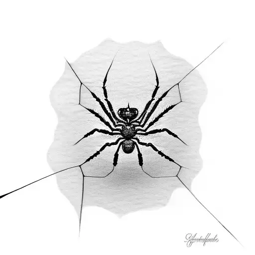 A Spider And A Butterfly With Webs On A Thigh