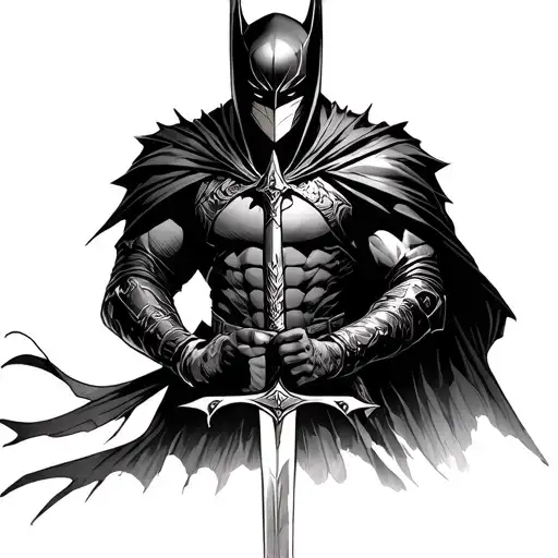 Dark Knight Holding A Sword