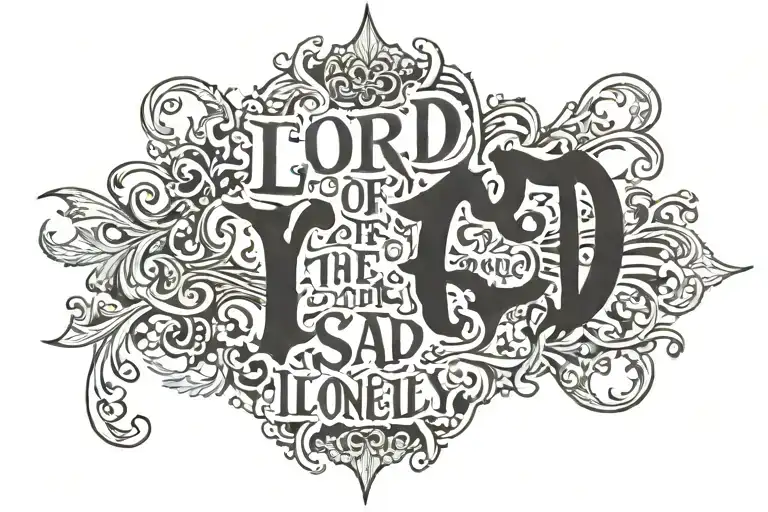 Lord Of The Sad And Lonely' In Gothic Lettering
