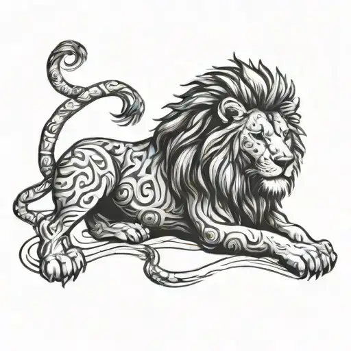 Child Protected By A Lion Roaring