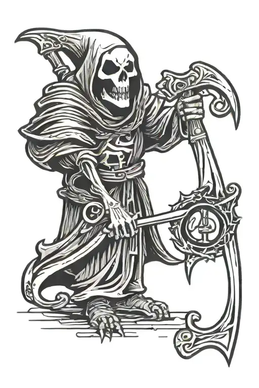 Billy And Mandy Grim Reaper Holding A Scythe
