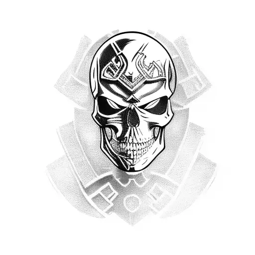 A Skull Wearing A Suit Of Armor Playing A Video Game