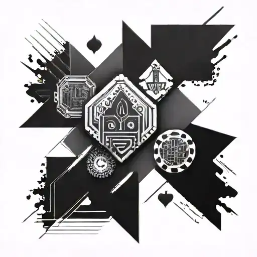 An Abstract Geometric Design Representing Your Sales Career With Hidden Gym And Poker Elements