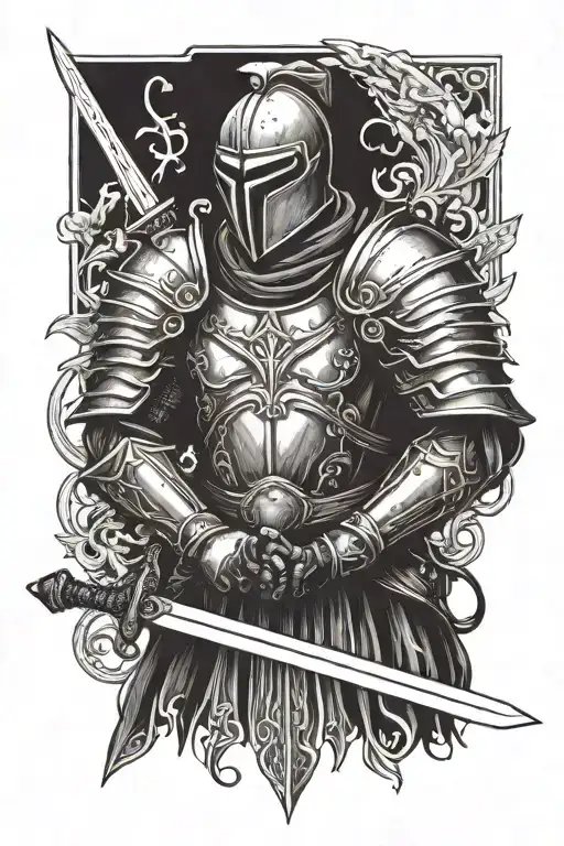 Warrior Knight Holding A Sword