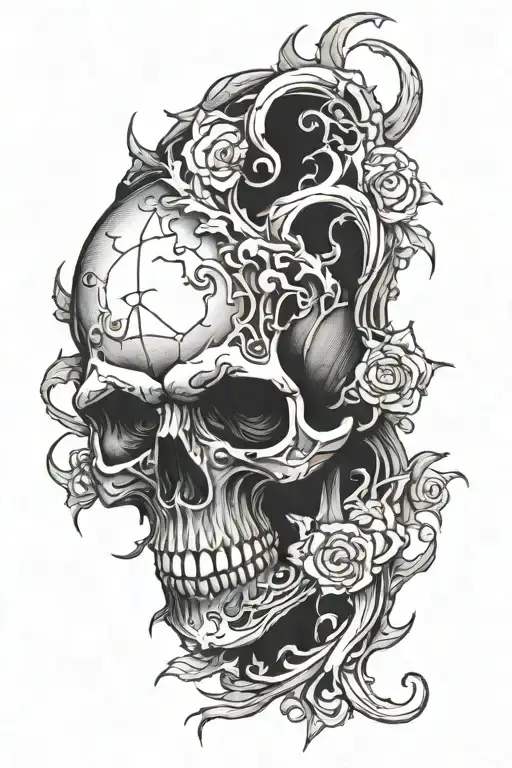 Skull On Full Left Arm