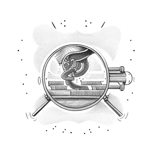 An Open Old Book With A Magnifying Glass Hovering Above It