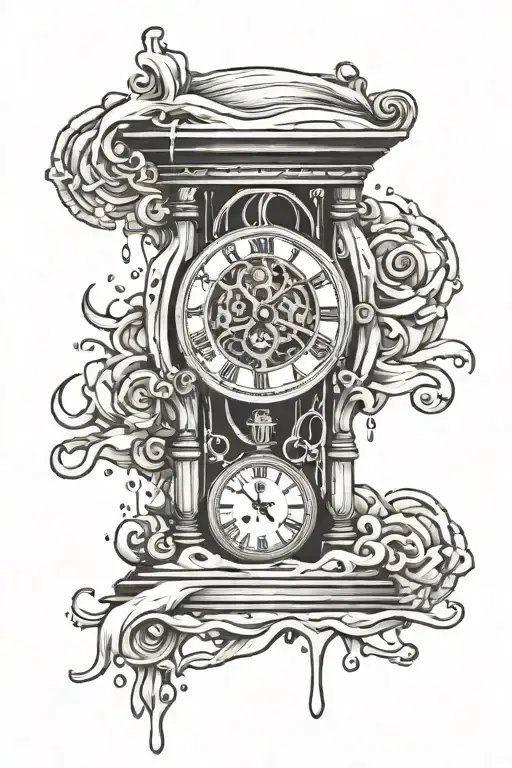 Clock Melting Into Sand Clock