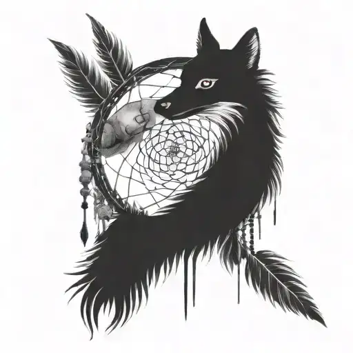 Combine Garra And Dream Catchers Into A Unique Design Symbolizing Protection And Inner Strength