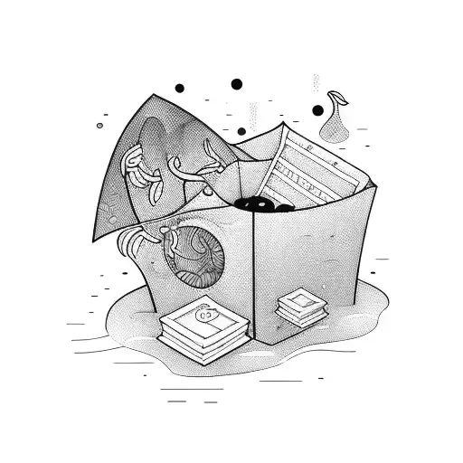 A Box Filled With Swimming Pool Water And Books