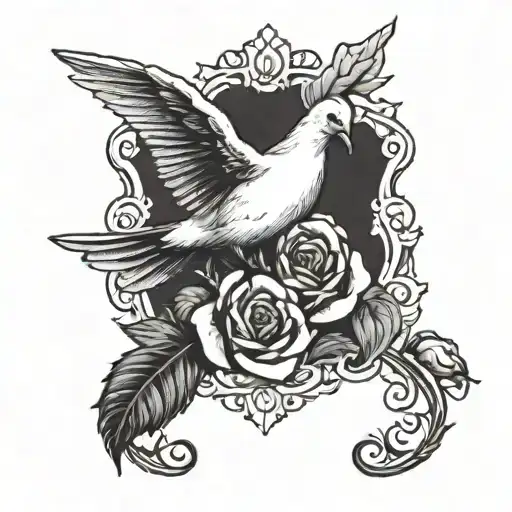 Dove Carrying Rose