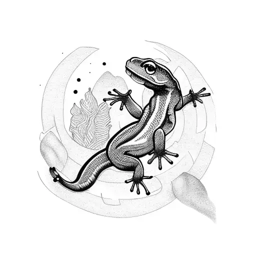 Salamander In Circle