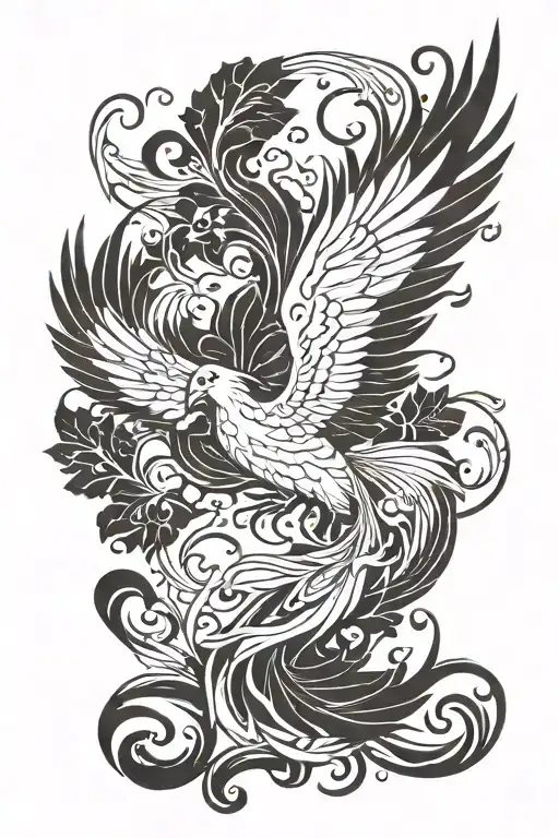 Phoenix Flying Tattoo