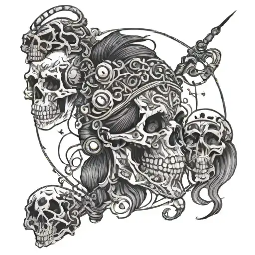 Shaman With Skulls And Evil Magic Wand