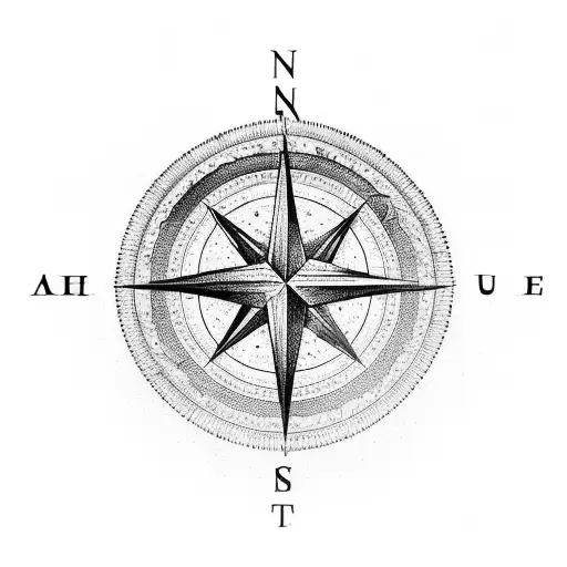 A Mountain Range Forming The Shape Of A Compass