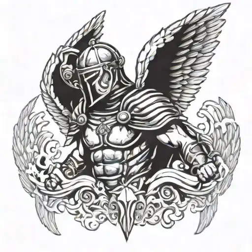 Gladiator With Angel Wings