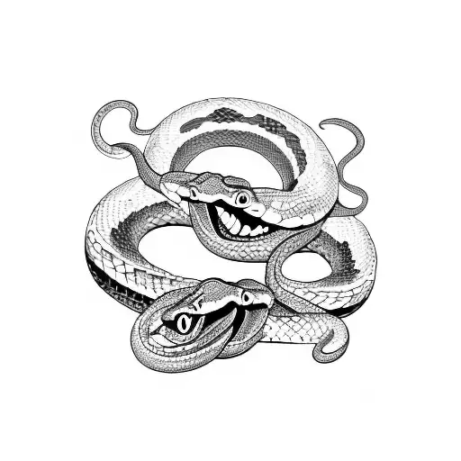 A Snake Winding Its Way Through A Mountain Range