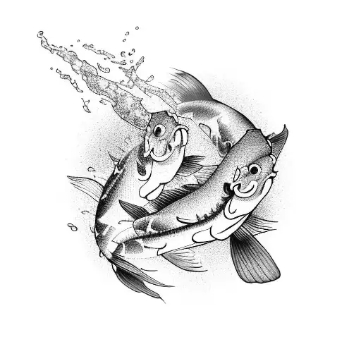 A Powerful Koi Fish Leaping Out Of Water Towards A Traditional Chinese Shrine