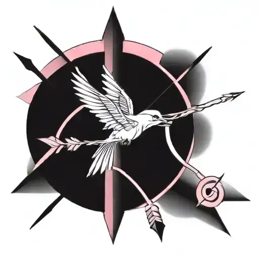 Pink And Mockingjay With Arrow