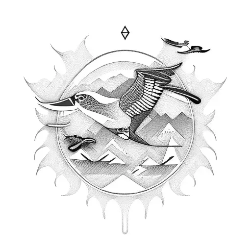 Jungle Machete Sunset Birds