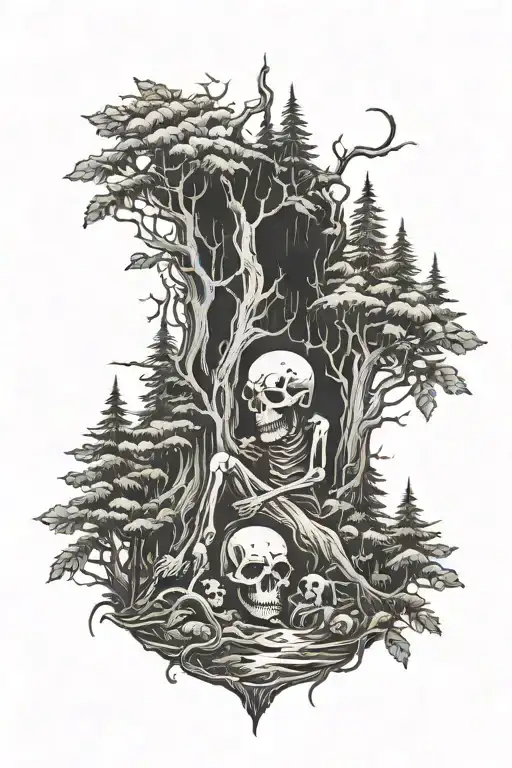 Death In A Forest Scene