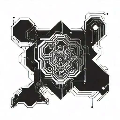 Incorporate Circuit Board Patterns Into A Geometric Design Inspired By Techno Music