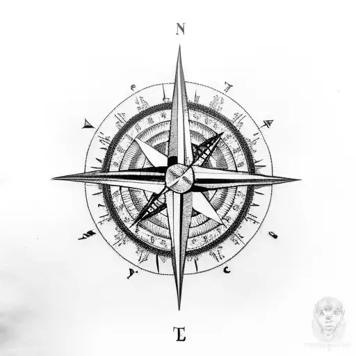 Compass With Lighthouse