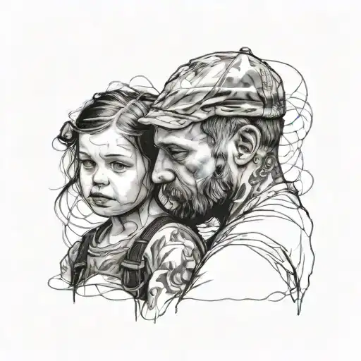 A Father And Little Sister Portrait Showcasing The Importance Of Family