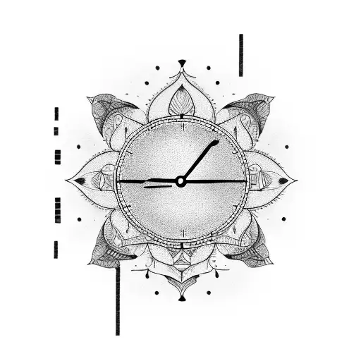 Broken Clock With Lotus