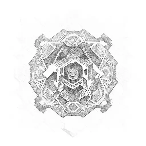 Revolutionary Symbol Infused With Suminagashi Patterns