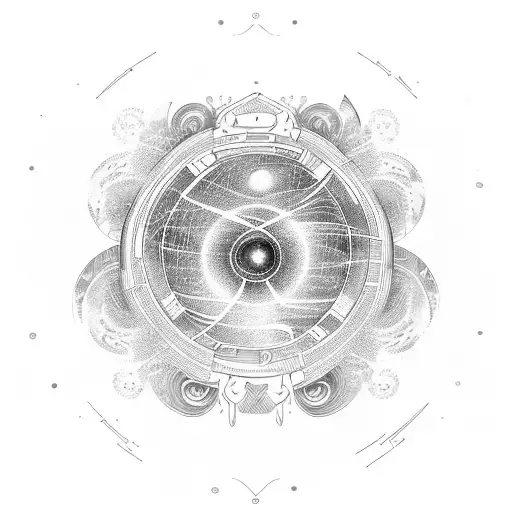 A Cosmic Symphony Of Music Notes And Planets Swirling Around A Ufo