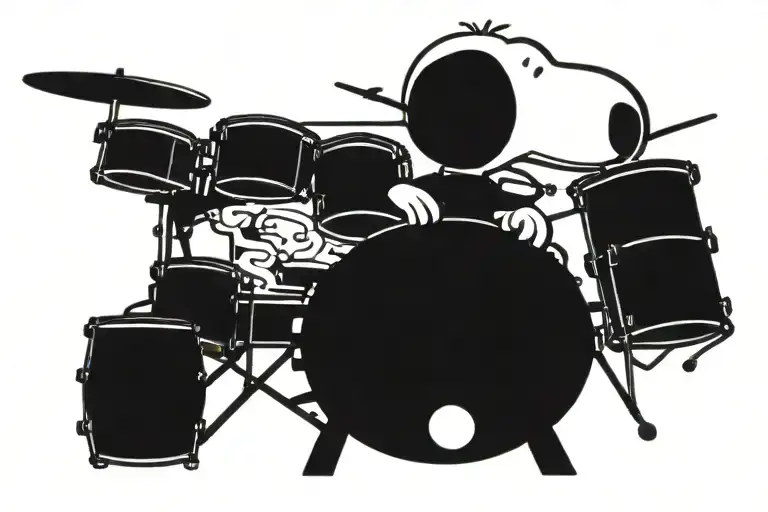 Snoopy Playing Drums