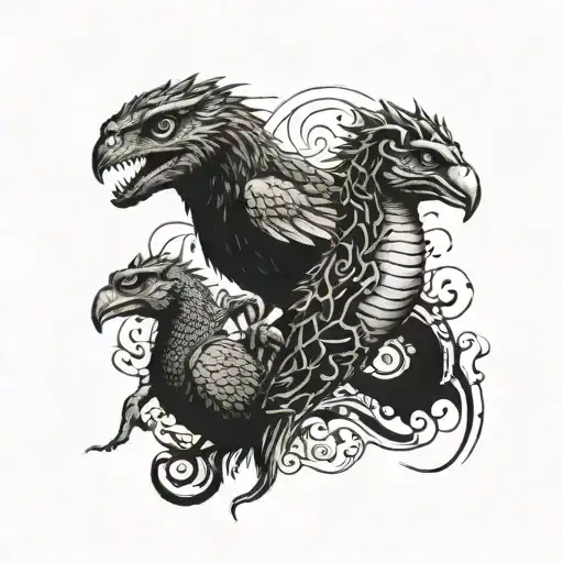 Owl And Seahorse Holding T Rex