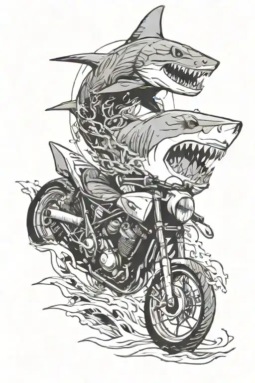 Incorporate A Motorcycle And A Shark Into A Dynamic Design