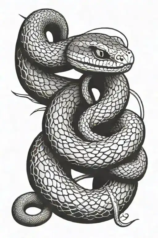 Snake With Cross Wrapped