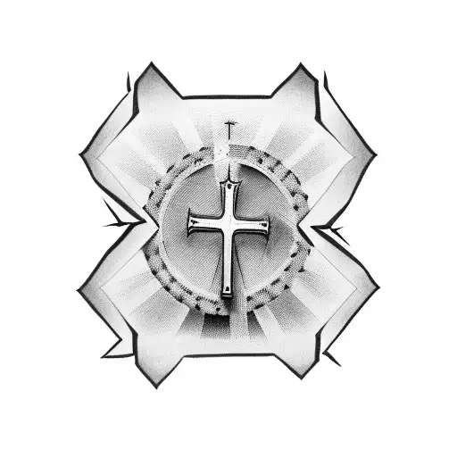 Christian Cross With Thorns On It