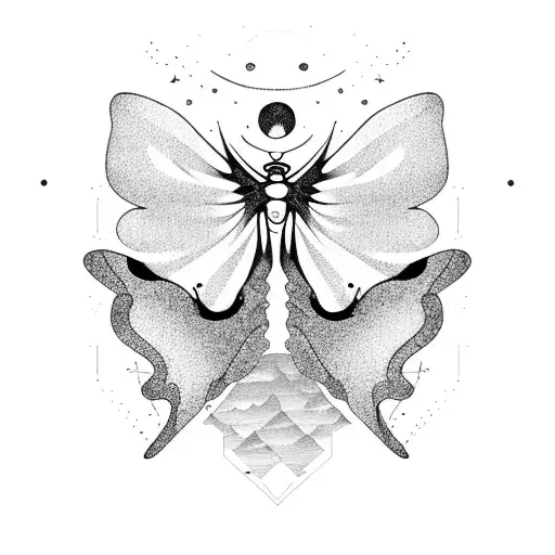 Butterfly With Mountains And Ocean Inside Wings