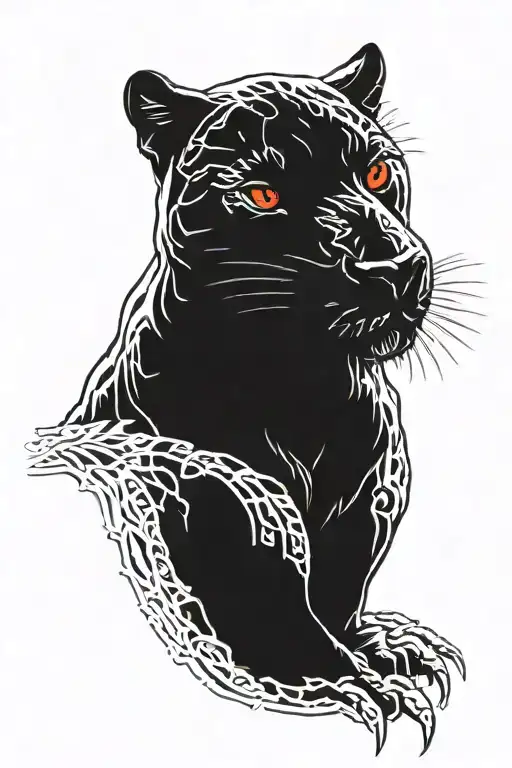 All Black Panther Red Eyes