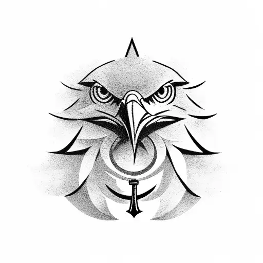 Eagle On The Top Of An Anchor