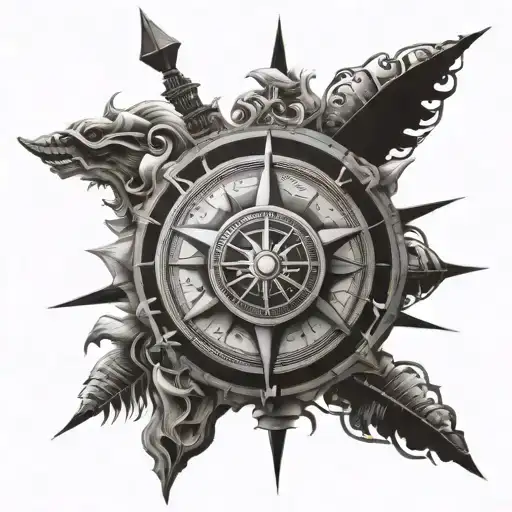 3D Compass With Shiva At The Center Representing The Peace At The Core And Chaos All Around