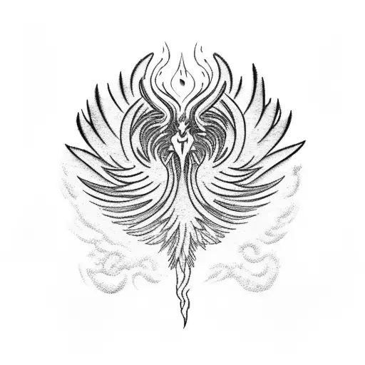 A Majestic Phoenix Rising From The Ashes