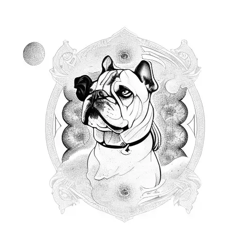 A Celestial Dog With Tarot Cards Floating Around It