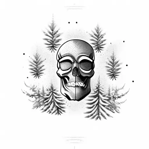 Skull With Fir Trees