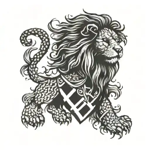 Scottish Lion Wearing A Kilt